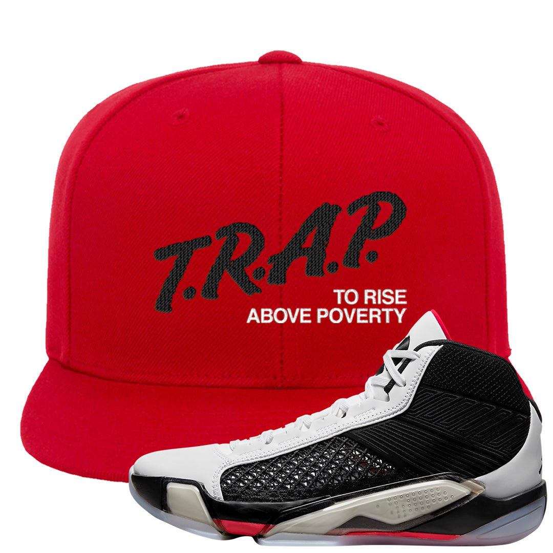 Fundamentals 38s Snapback Hat | Trap To Rise Above Poverty, Red