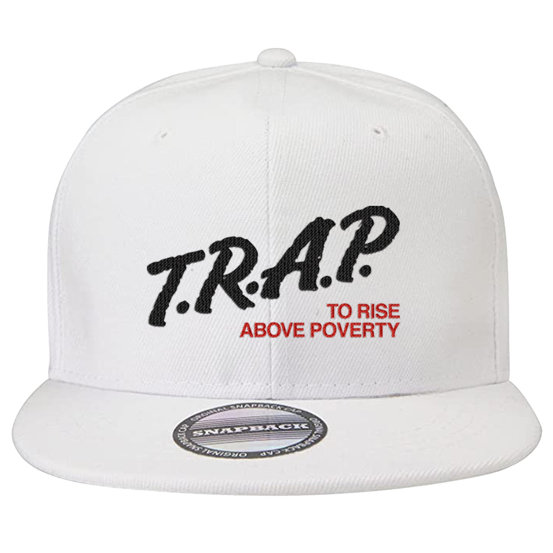 Fundamentals 38s Snapback Hat | Trap To Rise Above Poverty, White