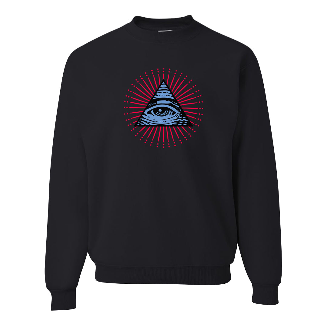 Fadeaway 38s Crewneck Sweatshirt | All Seeing Eye, Black