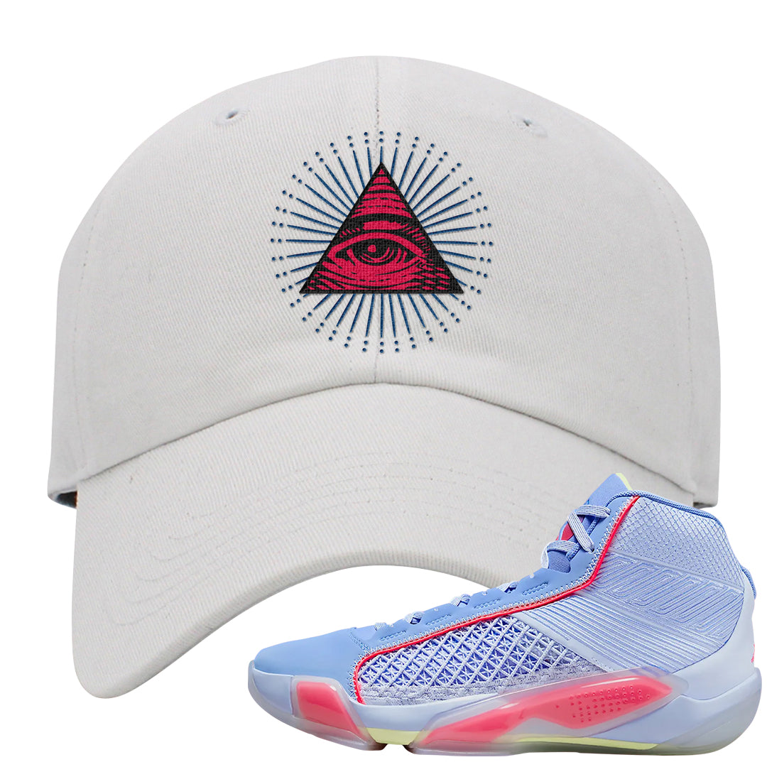 Fadeaway 38s Dad Hat | All Seeing Eye, White