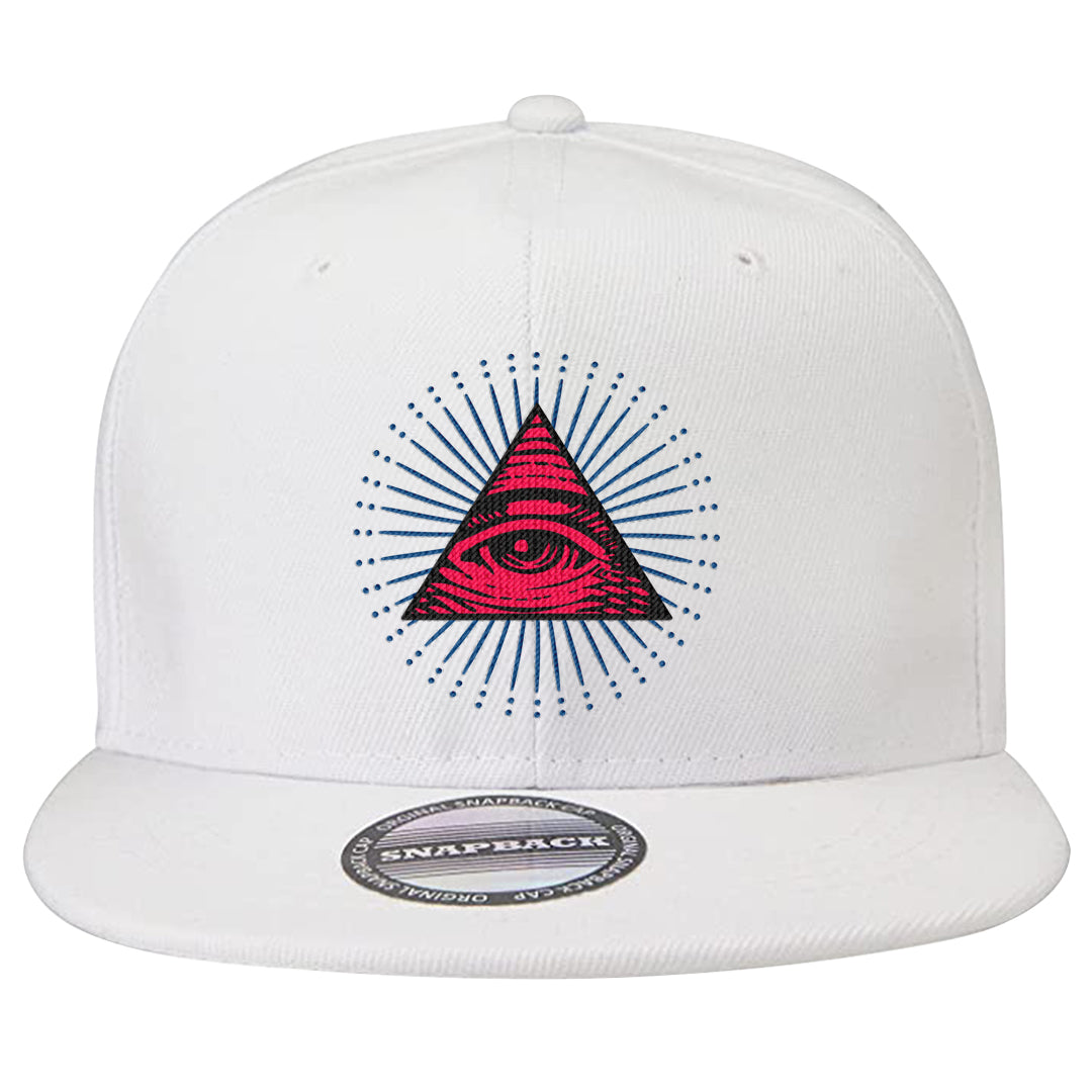 Fadeaway 38s Snapback Hat | All Seeing Eye, White