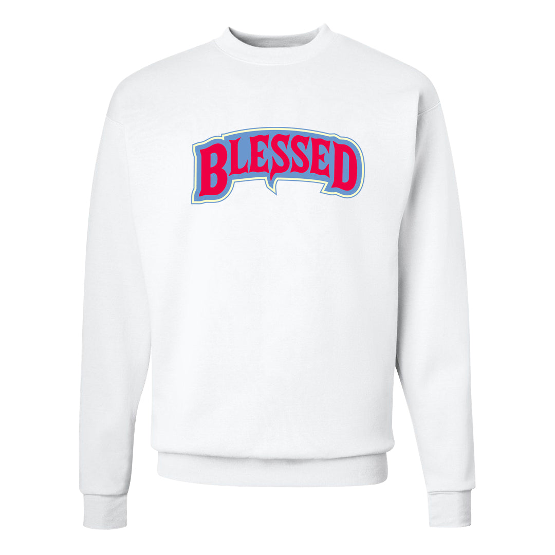 Fadeaway 38s Crewneck Sweatshirt | Blessed Arch, White