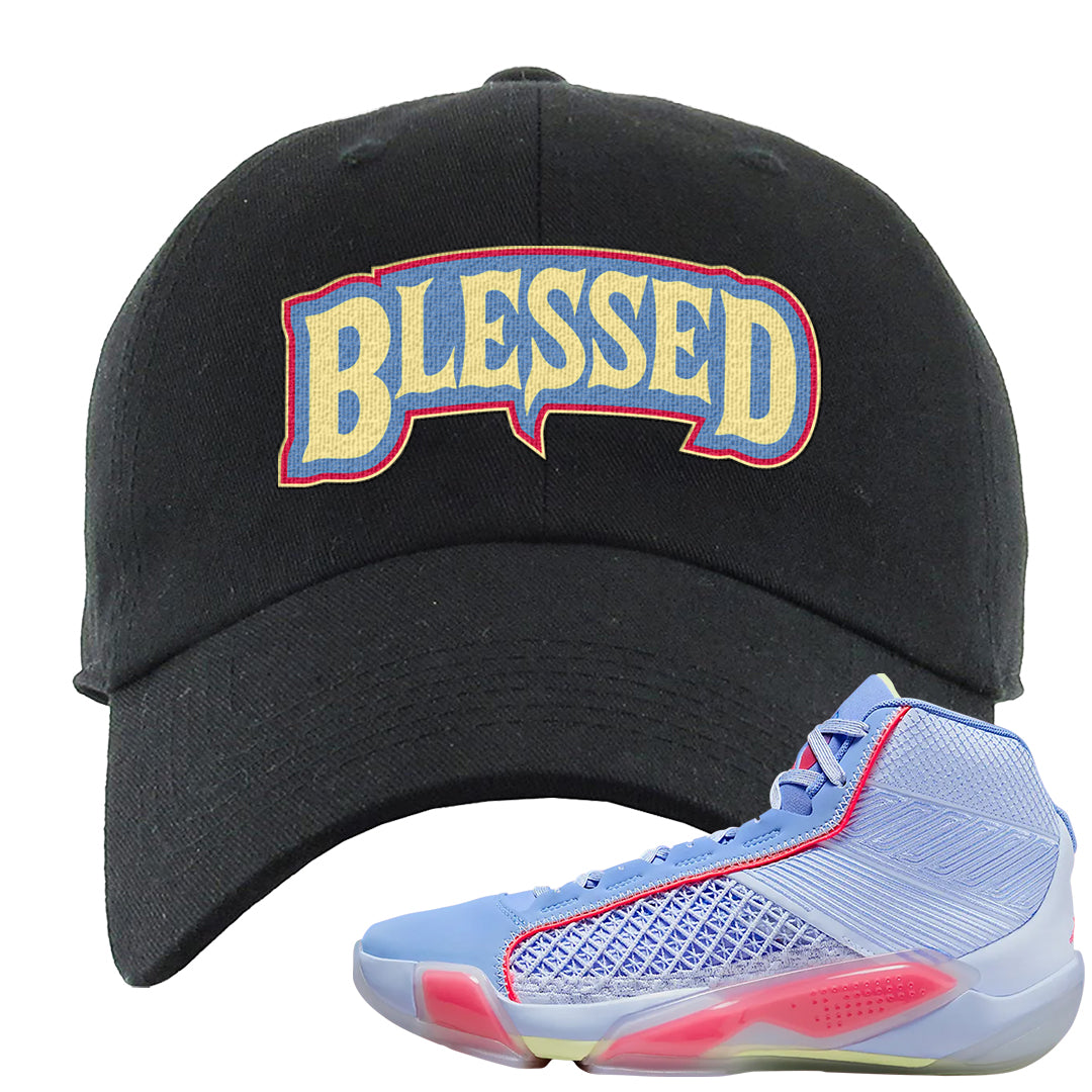 Fadeaway 38s Dad Hat | Blessed Arch, Black