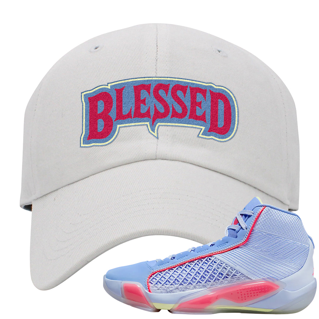 Fadeaway 38s Dad Hat | Blessed Arch, White