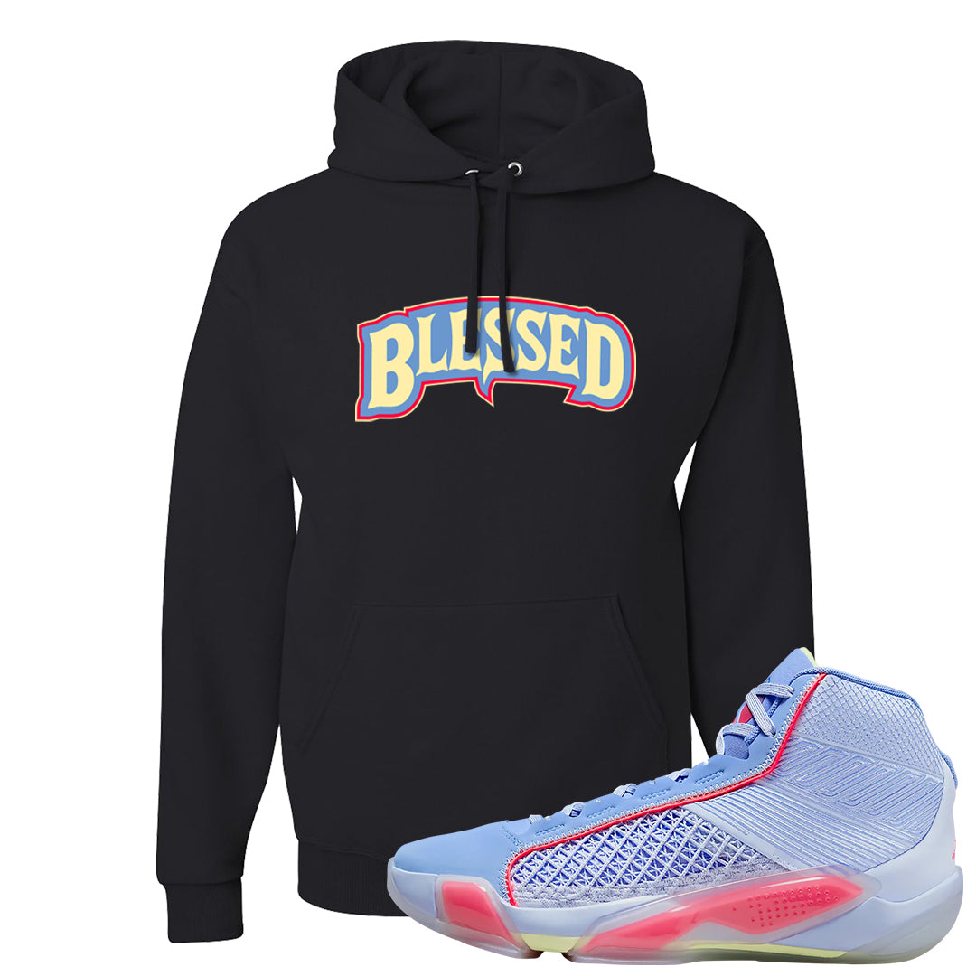 Fadeaway 38s Hoodie | Blessed Arch, Black