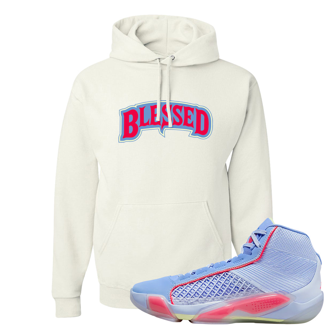Fadeaway 38s Hoodie | Blessed Arch, White