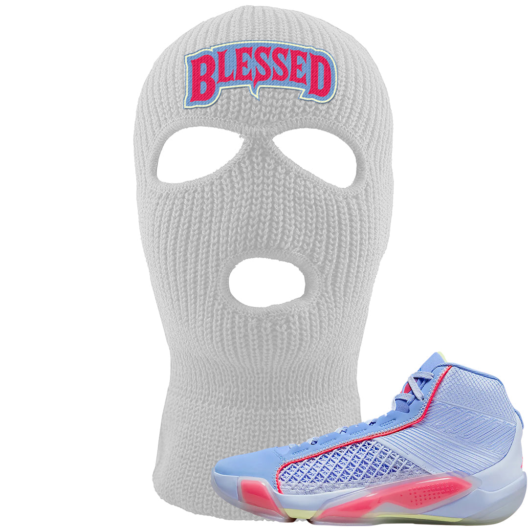 Fadeaway 38s Ski Mask | Blessed Arch, White
