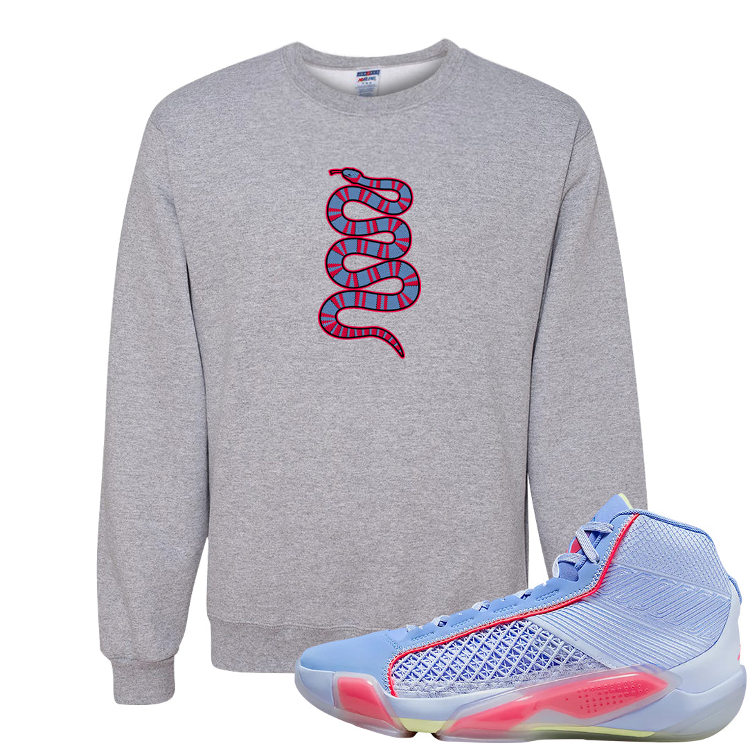 Fadeaway 38s Crewneck Sweatshirt | Coiled Snake, Ash