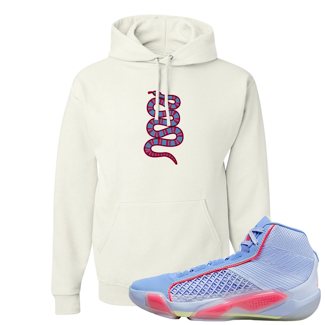 Fadeaway 38s Hoodie | Coiled Snake, White