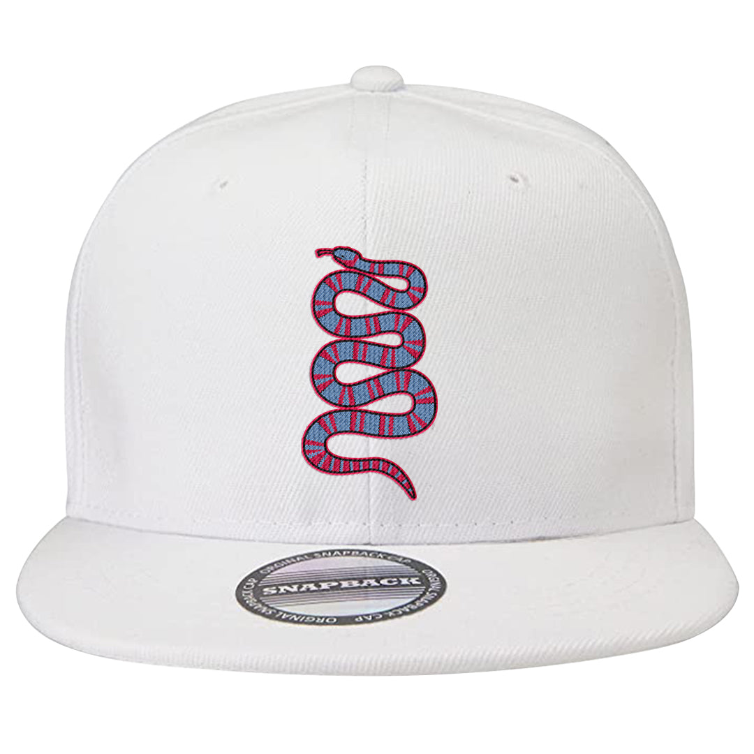 Fadeaway 38s Snapback Hat | Coiled Snake, White