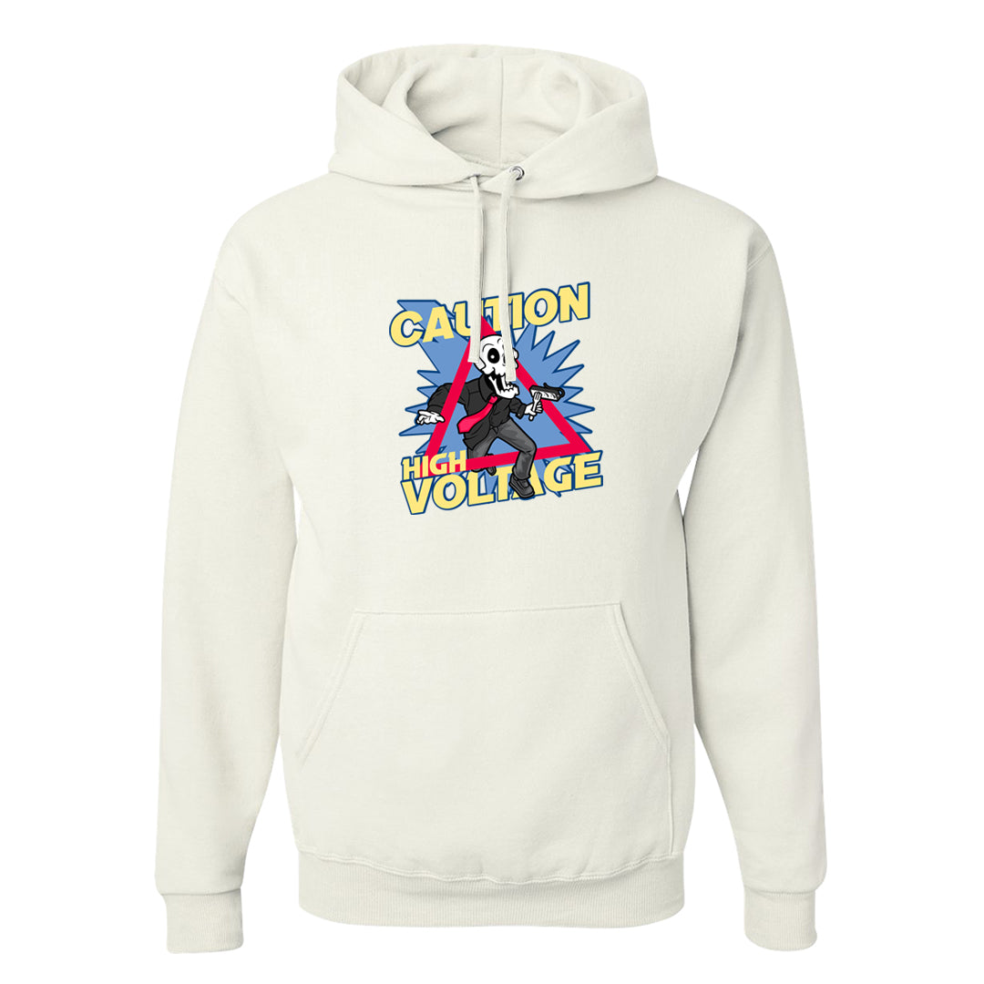 Fadeaway 38s Hoodie | Caution High Voltage, White