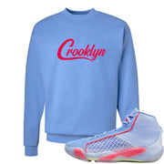 Fadeaway 38s Crewneck Sweatshirt | Crooklyn, Carolina Blue