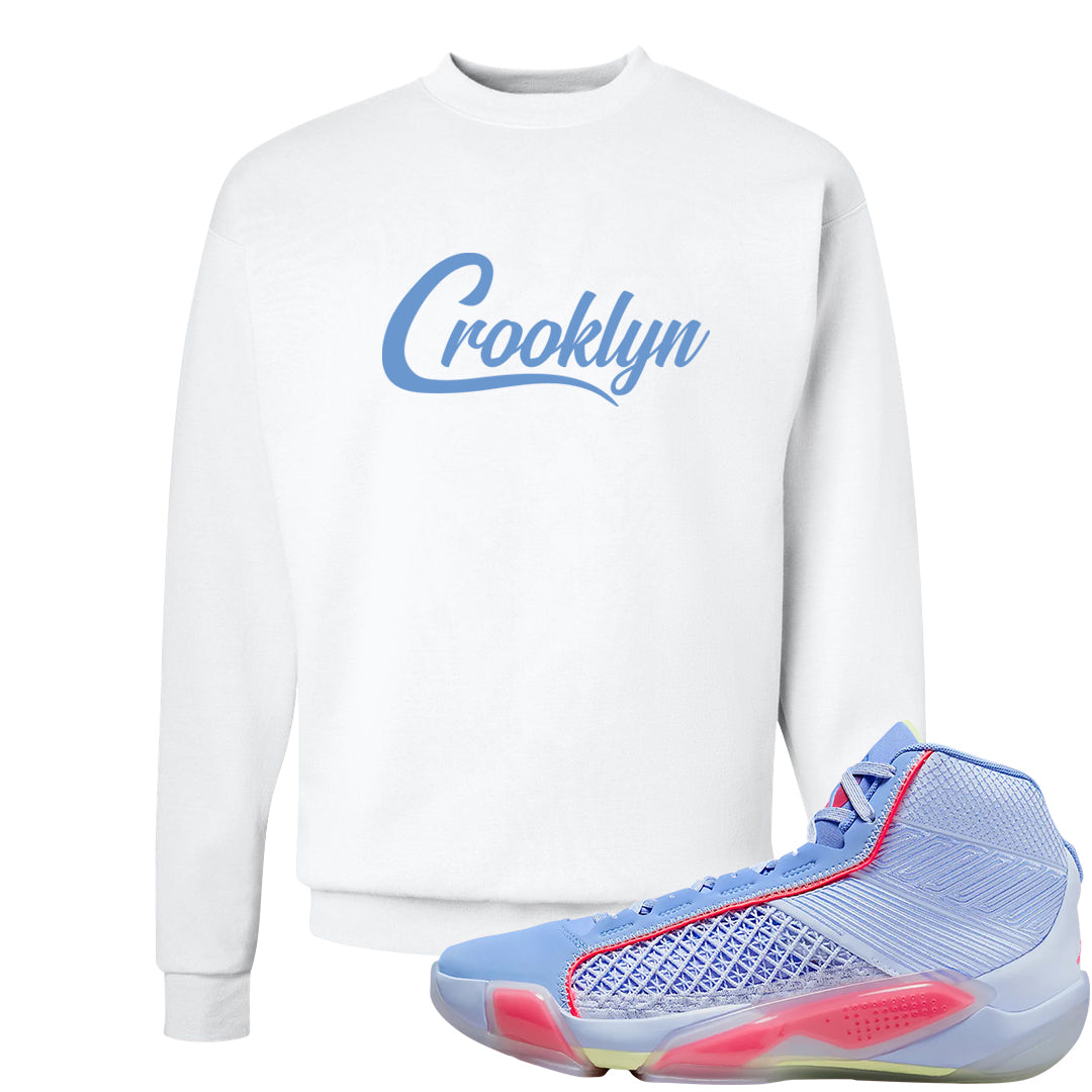 Fadeaway 38s Crewneck Sweatshirt | Crooklyn, White