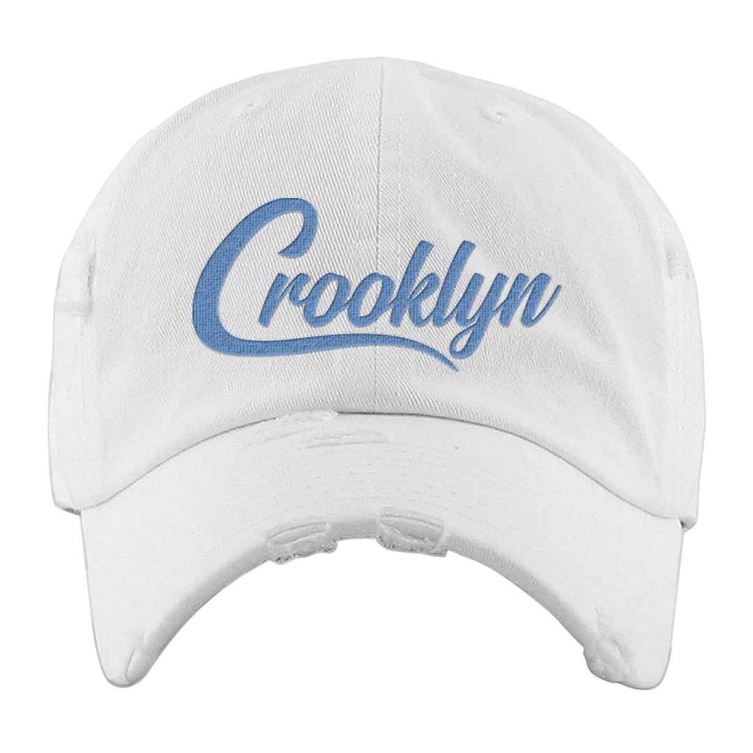 Fadeaway 38s Distressed Dad Hat | Crooklyn, White