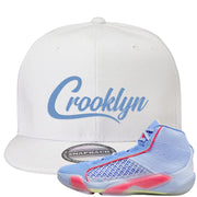 Fadeaway 38s Snapback Hat | Crooklyn, White