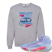 Fadeaway 38s Crewneck Sweatshirt | Drip God Racing Club, Ash