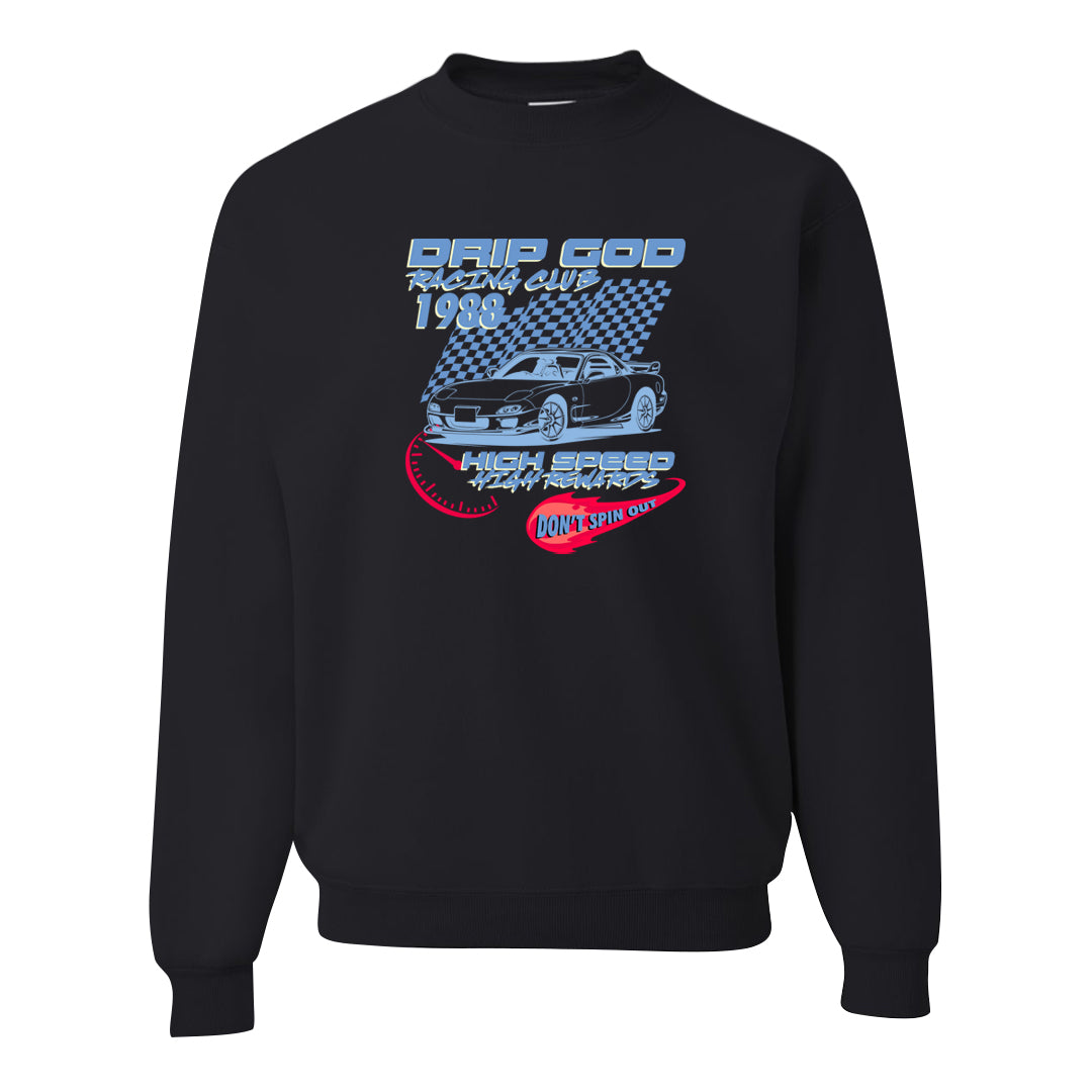 Fadeaway 38s Crewneck Sweatshirt | Drip God Racing Club, Black