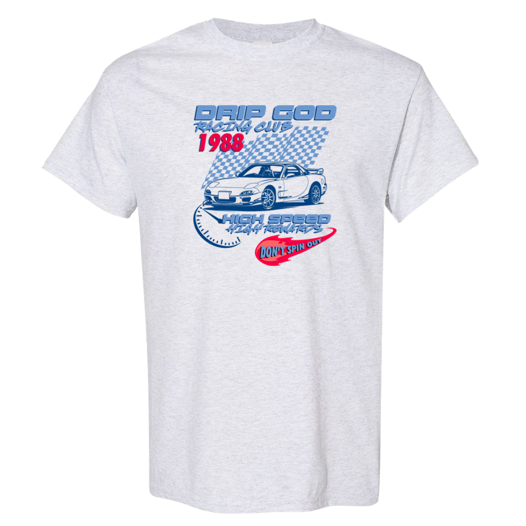 Fadeaway 38s T Shirt | Drip God Racing Club, Ash