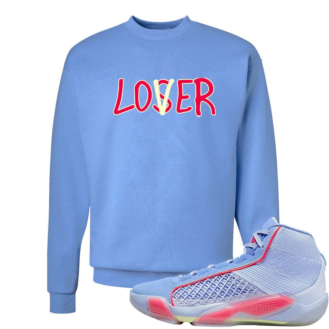 Fadeaway 38s Crewneck Sweatshirt | Lover, Carolina Blue