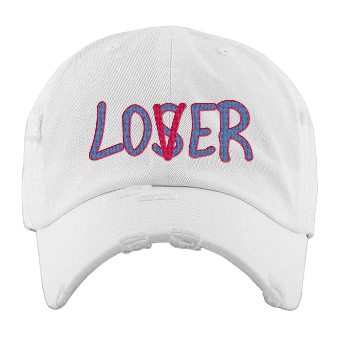 Fadeaway 38s Distressed Dad Hat | Lover, White