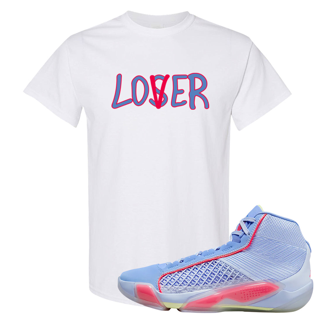 Fadeaway 38s T Shirt | Lover, White