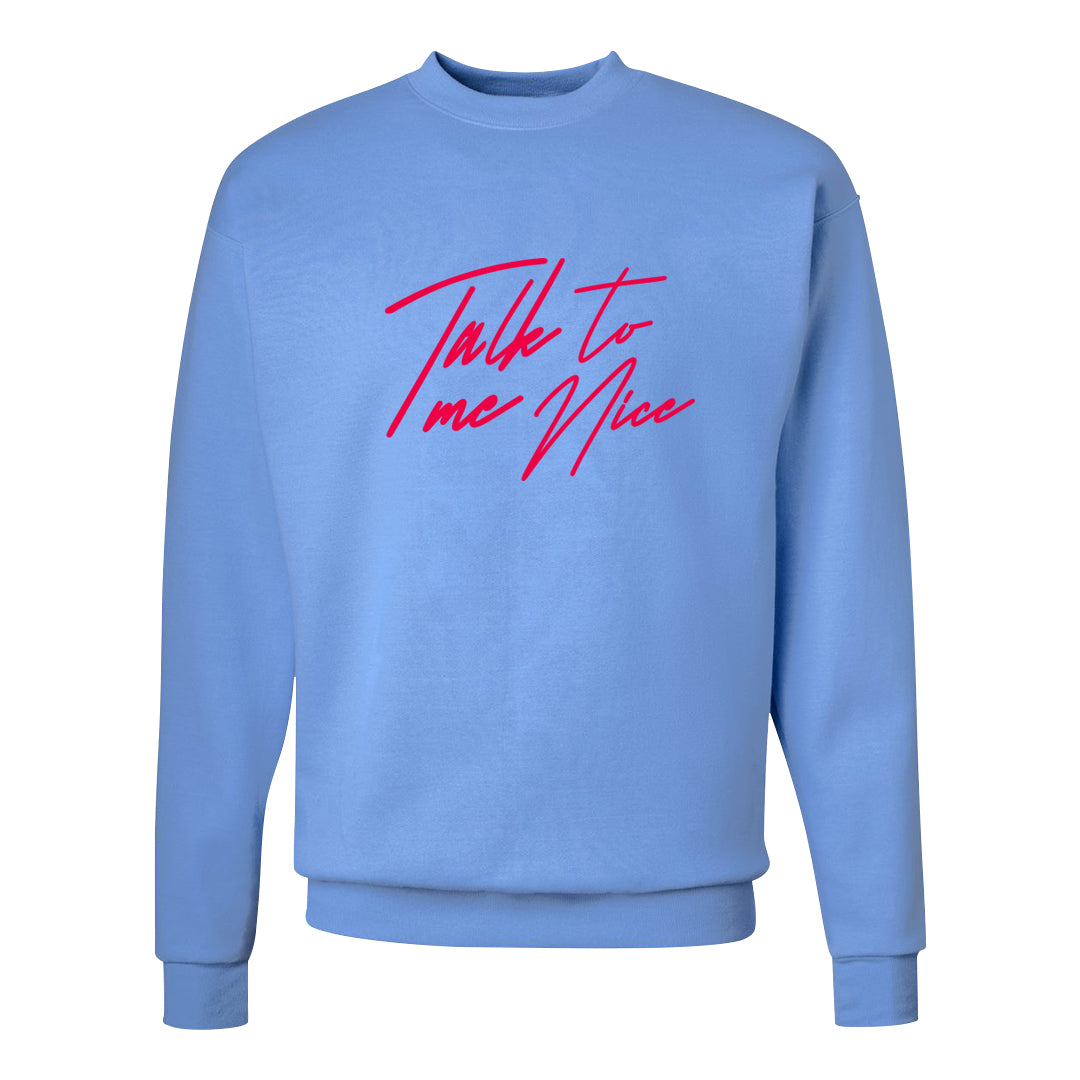 Fadeaway 38s Crewneck Sweatshirt | Talk To Me Nice, Carolina Blue