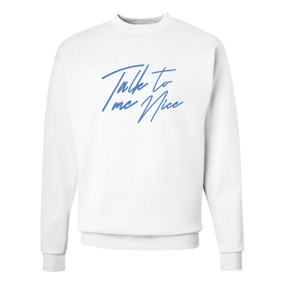 Fadeaway 38s Crewneck Sweatshirt | Talk To Me Nice, White