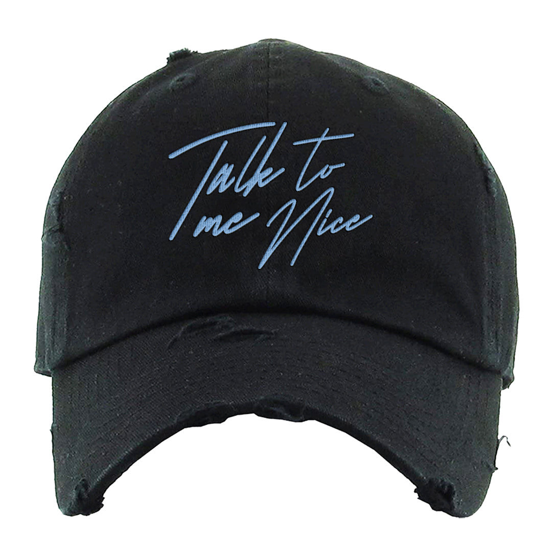 Fadeaway 38s Distressed Dad Hat | Talk To Me Nice, Black