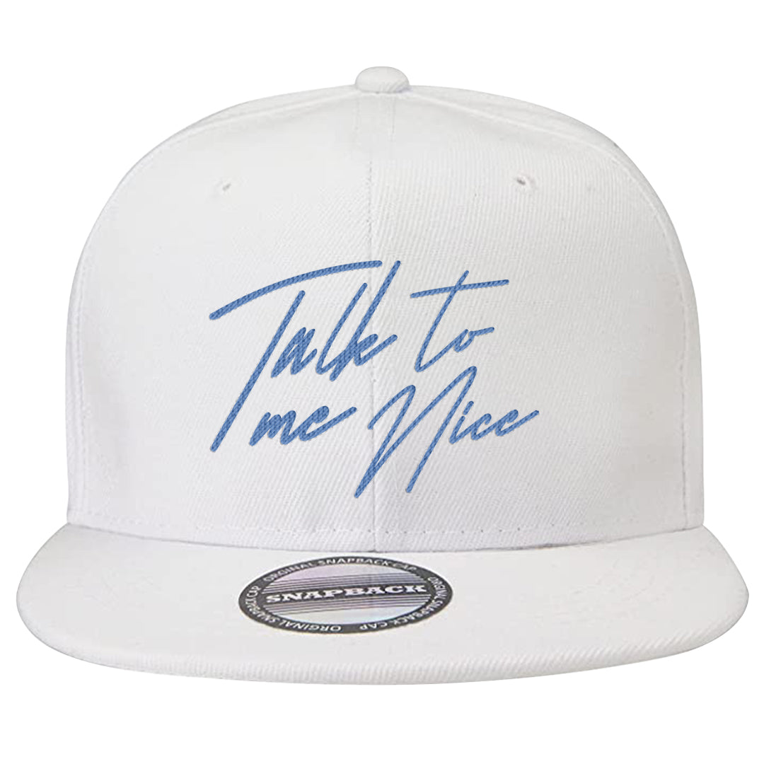 Fadeaway 38s Snapback Hat | Talk To Me Nice, White