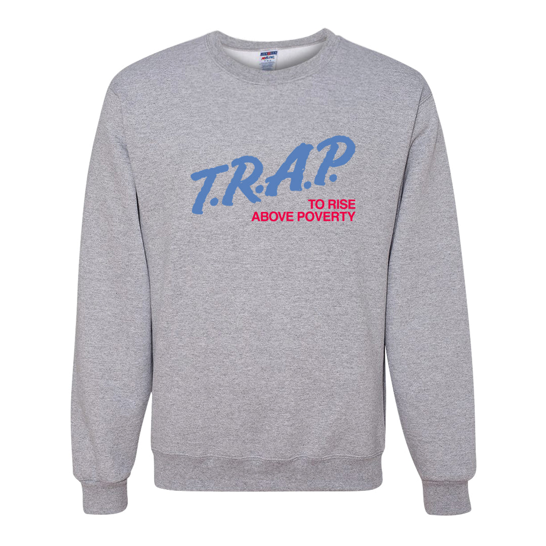 Fadeaway 38s Crewneck Sweatshirt | Trap To Rise Above Poverty, Ash