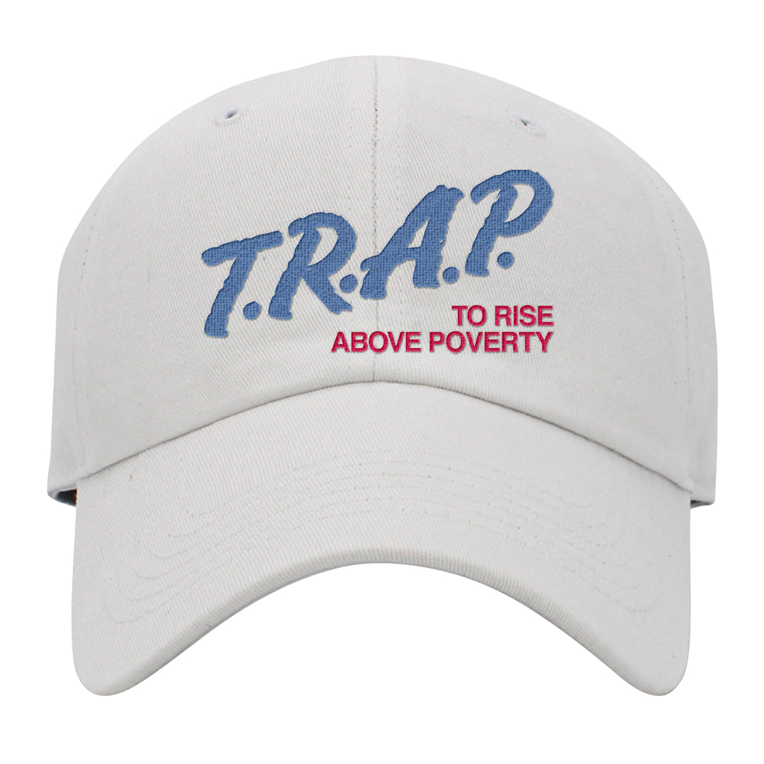 Fadeaway 38s Dad Hat | Trap To Rise Above Poverty, White