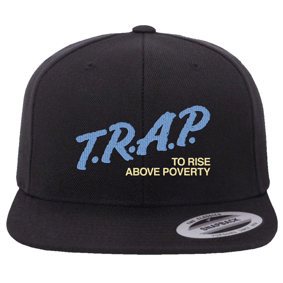 Fadeaway 38s Snapback Hat | Trap To Rise Above Poverty, Black