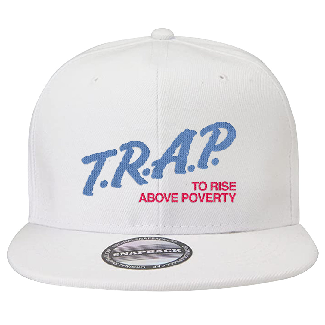 Fadeaway 38s Snapback Hat | Trap To Rise Above Poverty, White