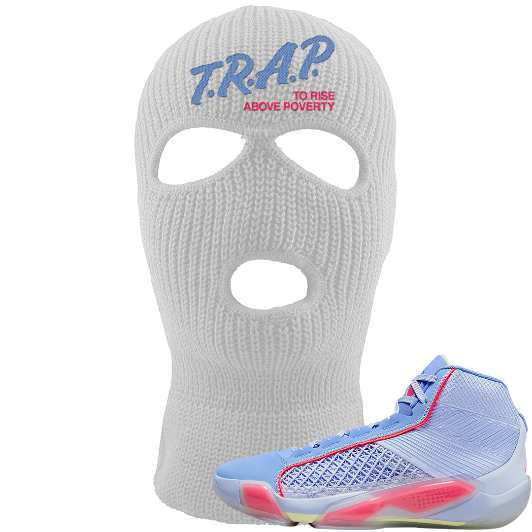 Fadeaway 38s Ski Mask | Trap To Rise Above Poverty, White