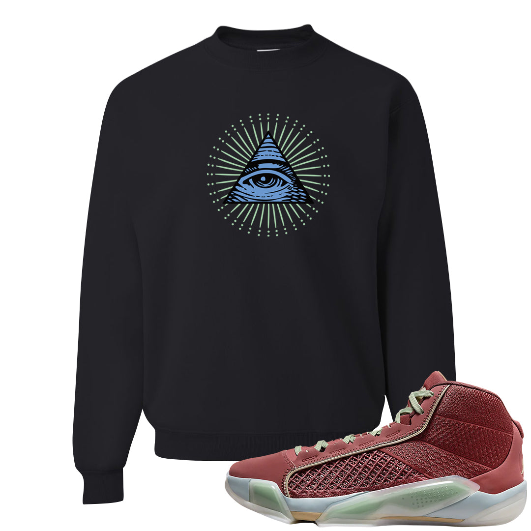 Year of the Dragon 38s Crewneck Sweatshirt | All Seeing Eye, Black