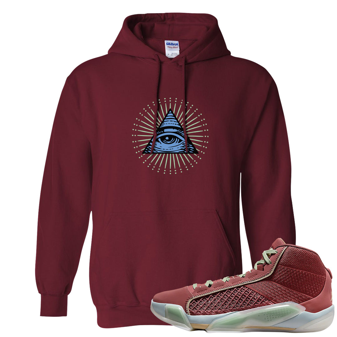 Year of the Dragon 38s Hoodie | All Seeing Eye, Garnet