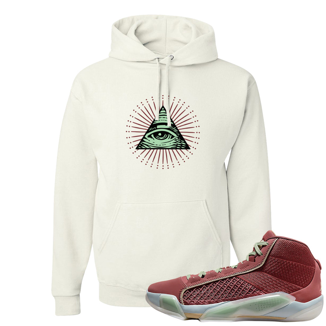 Year of the Dragon 38s Hoodie | All Seeing Eye, White