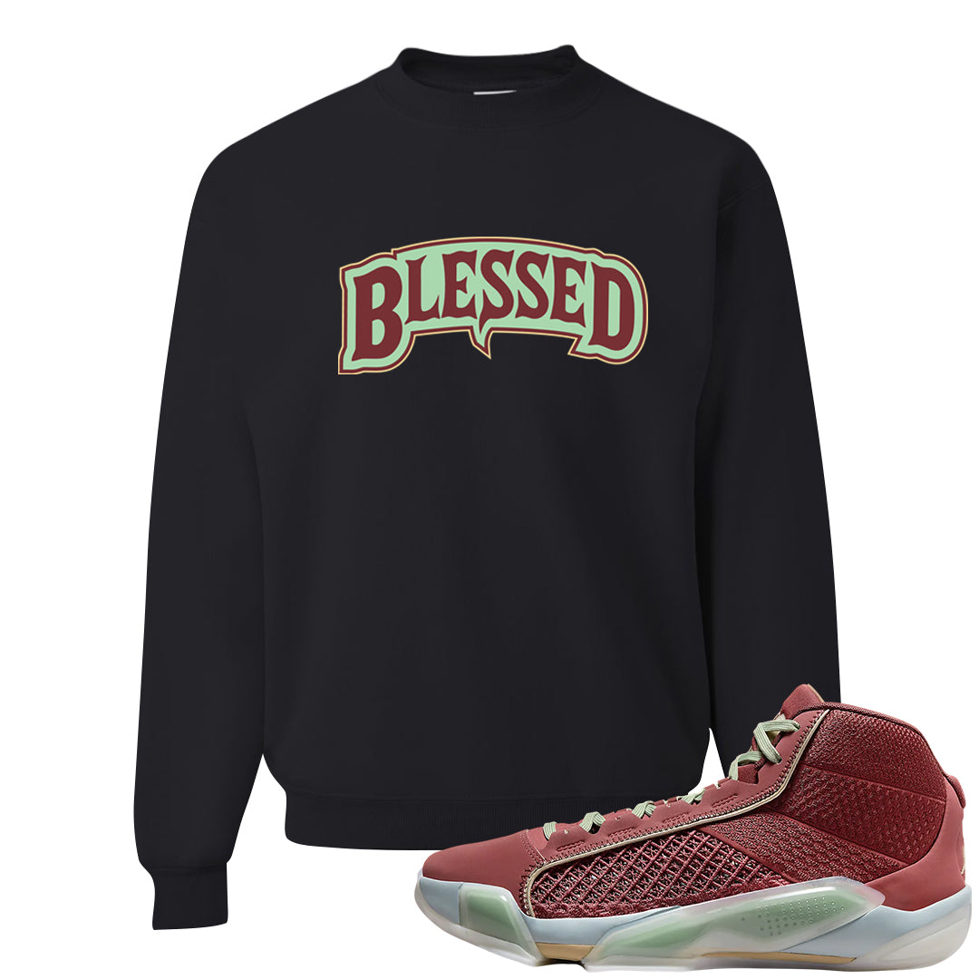 Year of the Dragon 38s Crewneck Sweatshirt | Blessed Arch, Black