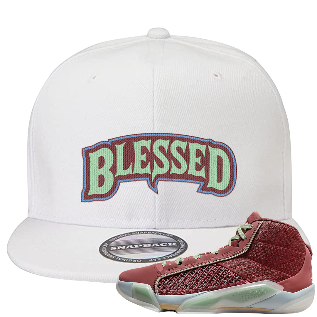Year of the Dragon 38s Snapback Hat | Blessed Arch, White