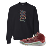 Year of the Dragon 38s Crewneck Sweatshirt | Coiled Snake, Black