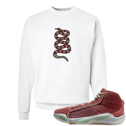 Year of the Dragon 38s Crewneck Sweatshirt | Coiled Snake, White