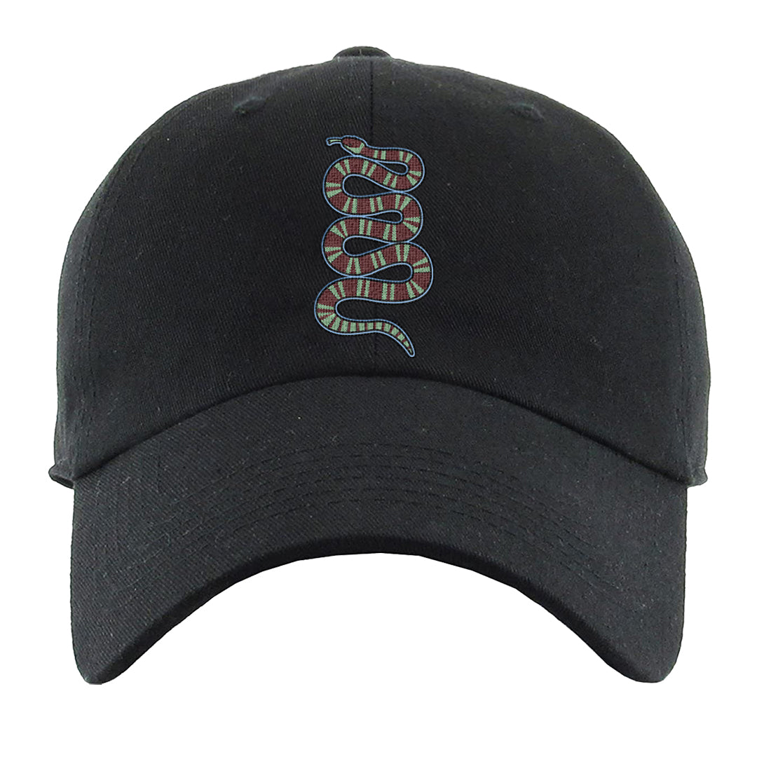 Year of the Dragon 38s Dad Hat | Coiled Snake, Black
