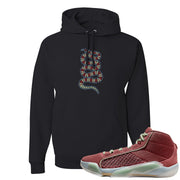 Year of the Dragon 38s Hoodie | Coiled Snake, Black