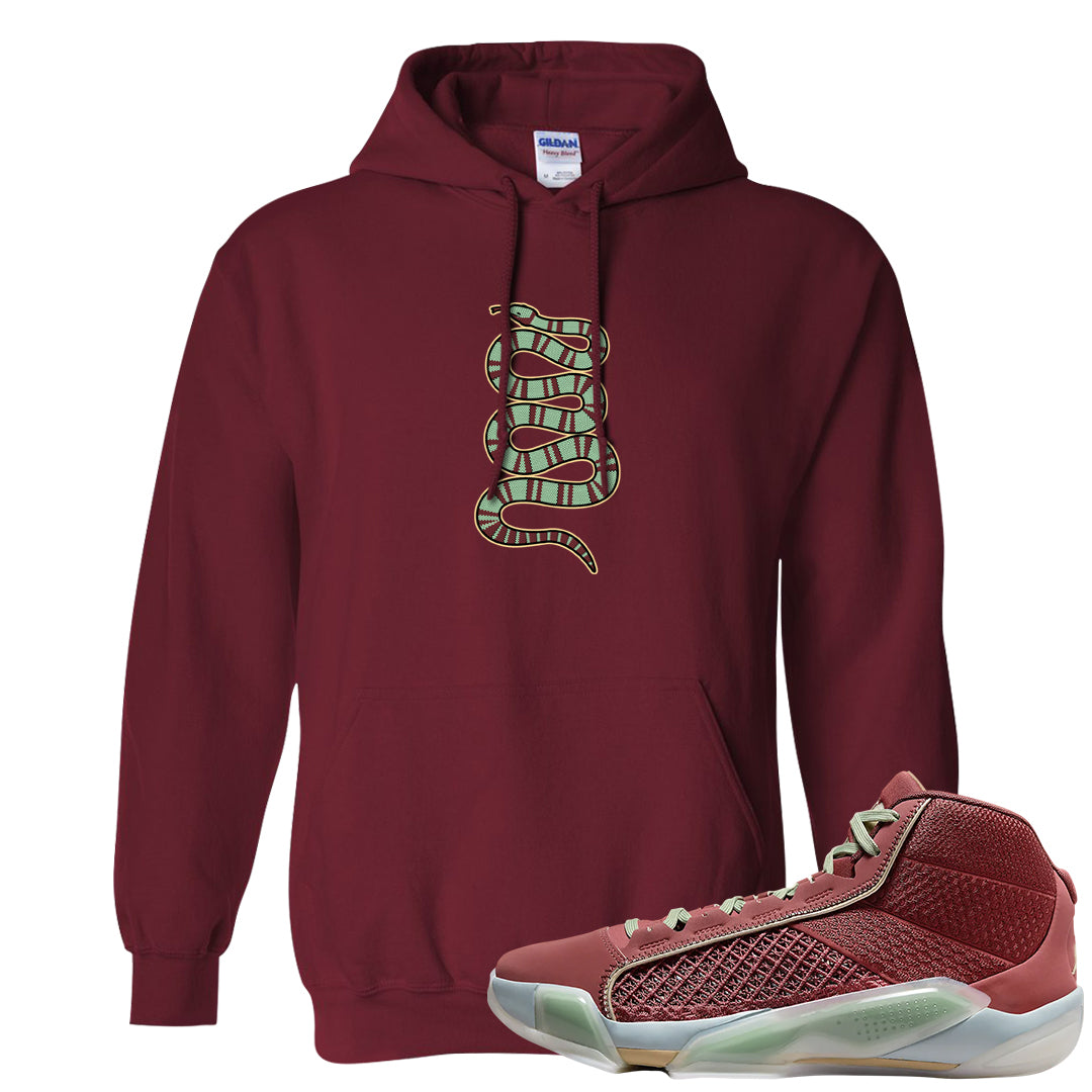 Year of the Dragon 38s Hoodie | Coiled Snake, Garnet