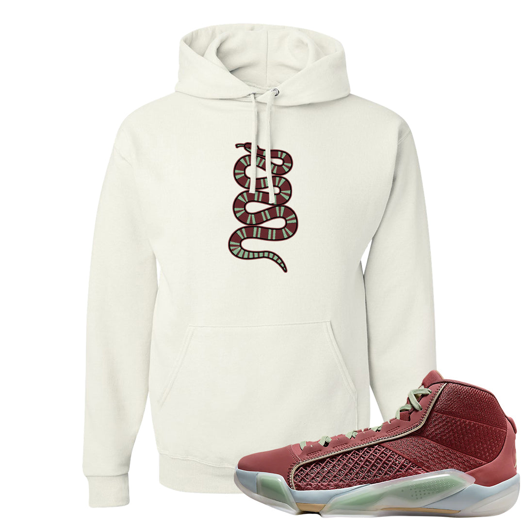 Year of the Dragon 38s Hoodie | Coiled Snake, White