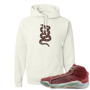 Year of the Dragon 38s Hoodie | Coiled Snake, White