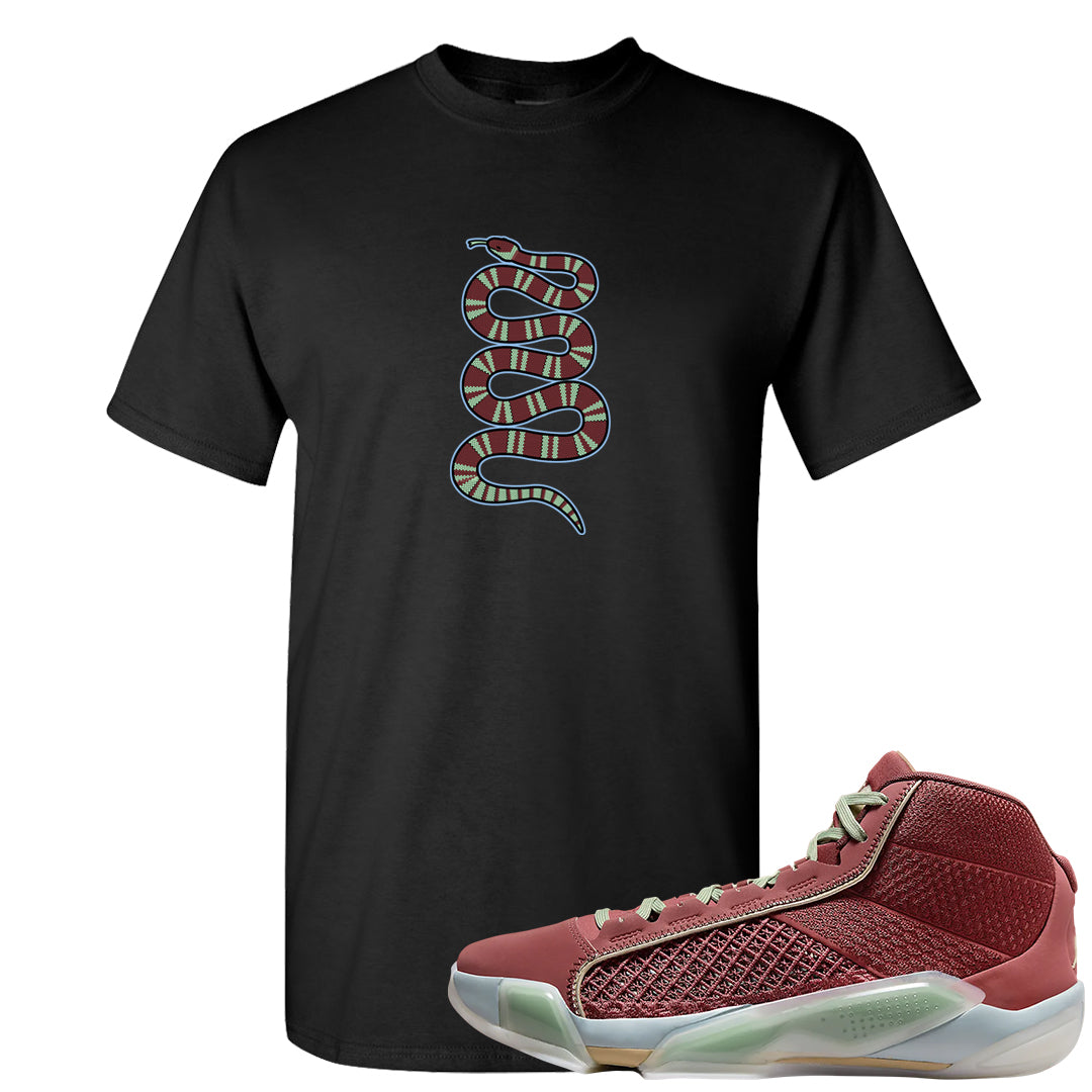 Year of the Dragon 38s T Shirt | Coiled Snake, Black