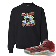 Year of the Dragon 38s Crewneck Sweatshirt | Caution High Voltage, Black