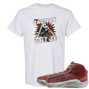 Year of the Dragon 38s T Shirt | Caution High Voltage, Ash