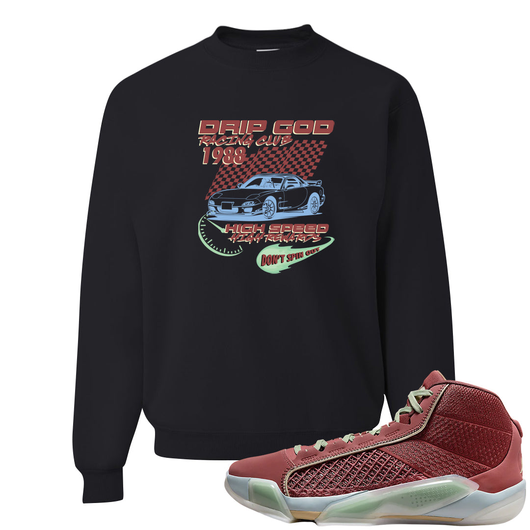 Year of the Dragon 38s Crewneck Sweatshirt | Drip God Racing Club, Black